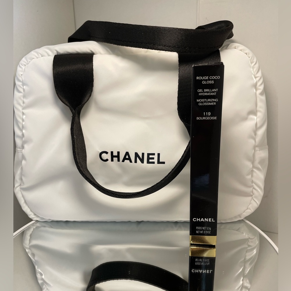 Chanel cosmetic bag and make up